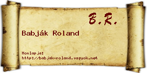 Babják Roland névjegykártya