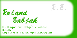 roland babjak business card